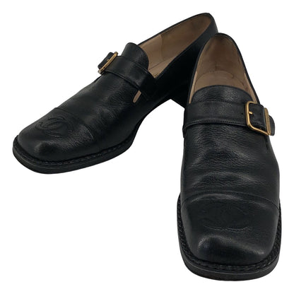 Chanel CC Logo Buckle Loafers Black