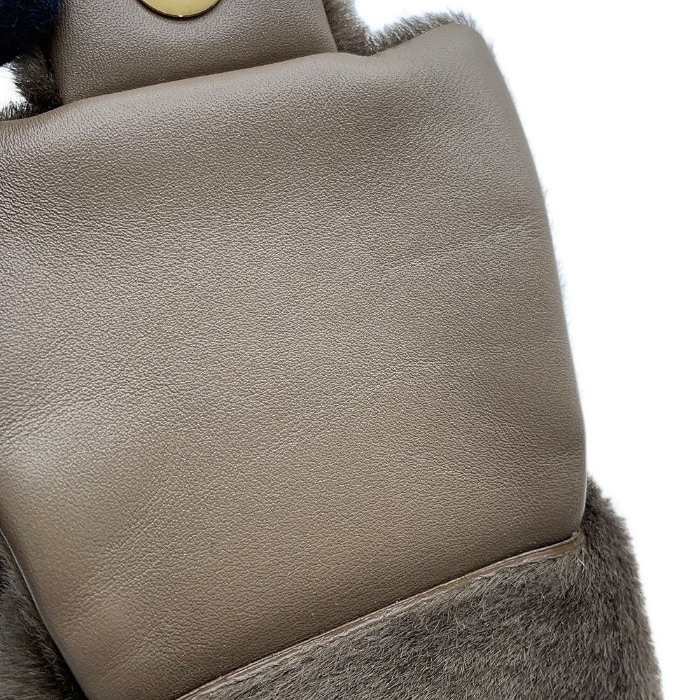 Chanel Chain Shoulder Bag 25 Mini CC Logo Calf Hair — view 7