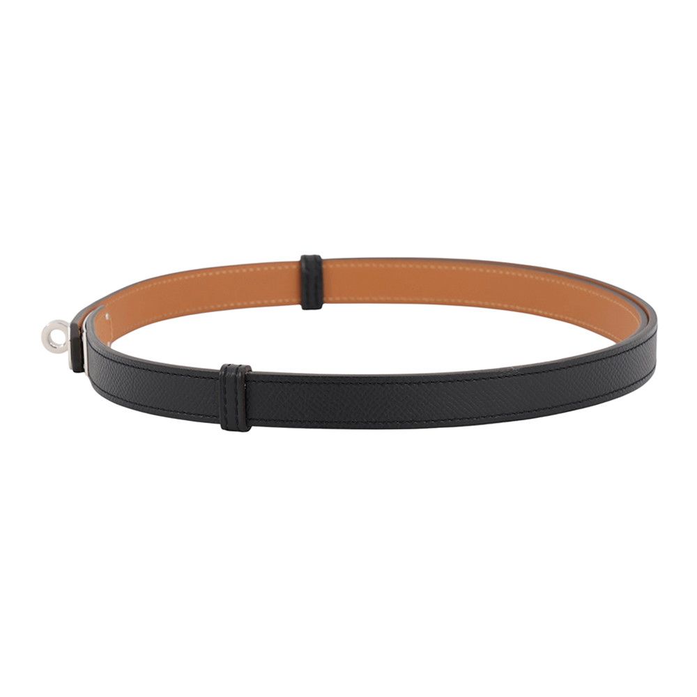 Hermes Kelly Belt 18 Black Silver Epsom — view 2