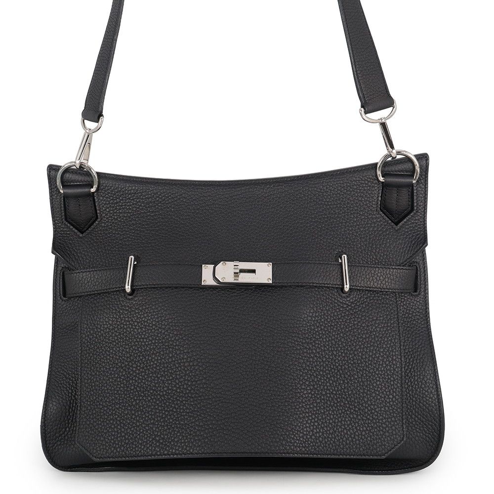 Hermes Shoulder Bag Jypsiere 34 Black Silver Taurillon Clemence