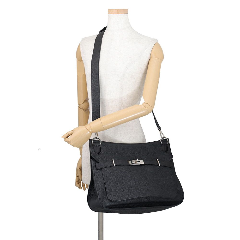 Hermes Shoulder Bag Jypsiere 34 Black Silver Taurillon Clemence — view 4