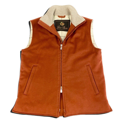 Loro Piana Stand Collar Cashmere Vest Orange 40 — view 2