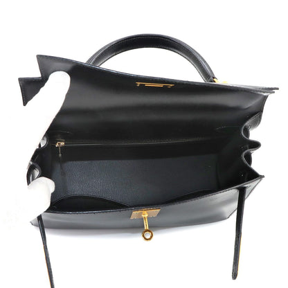 Hermes Kelly 28 Box Calf Black 2-Way Bag — view 7