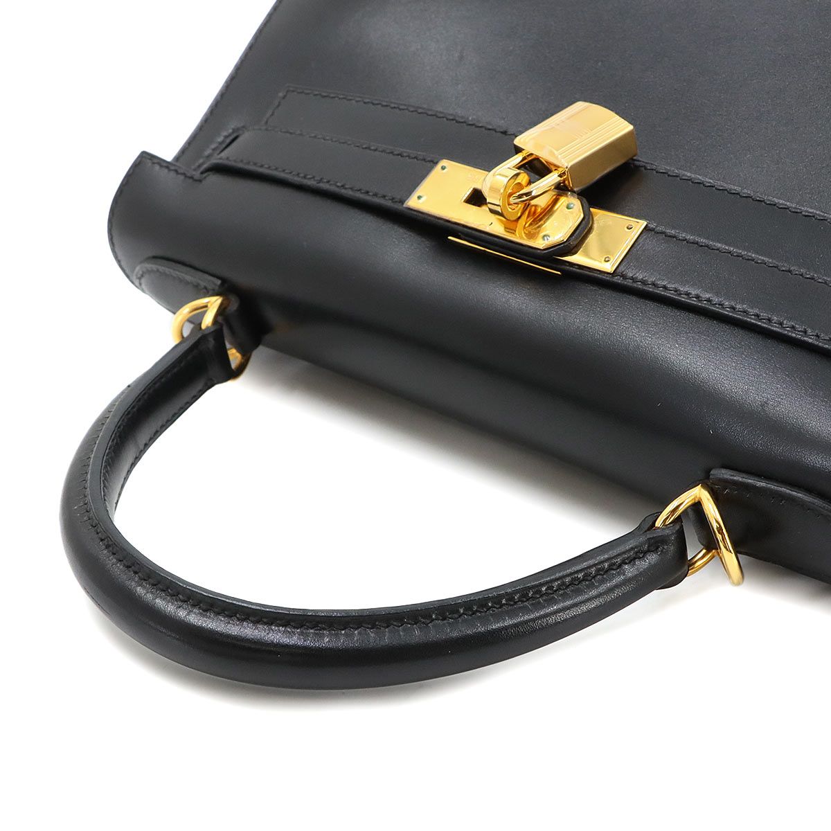 Hermes Kelly 28 Box Calf Black 2-Way Bag — view 6