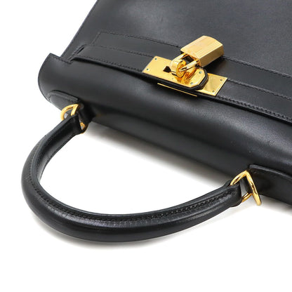 Hermes Kelly 28 Box Calf Black 2-Way Bag — view 6