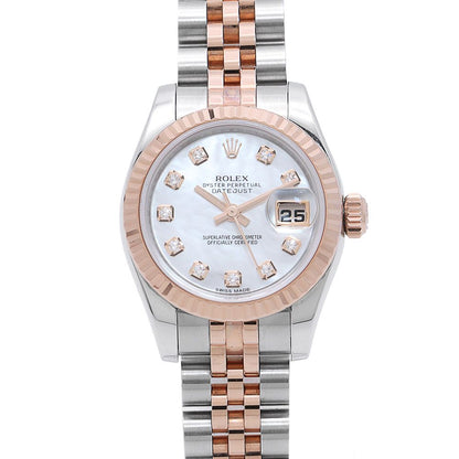 Rolex Datejust SS 18K Pink Gold Everose White Shell Dial Diamond