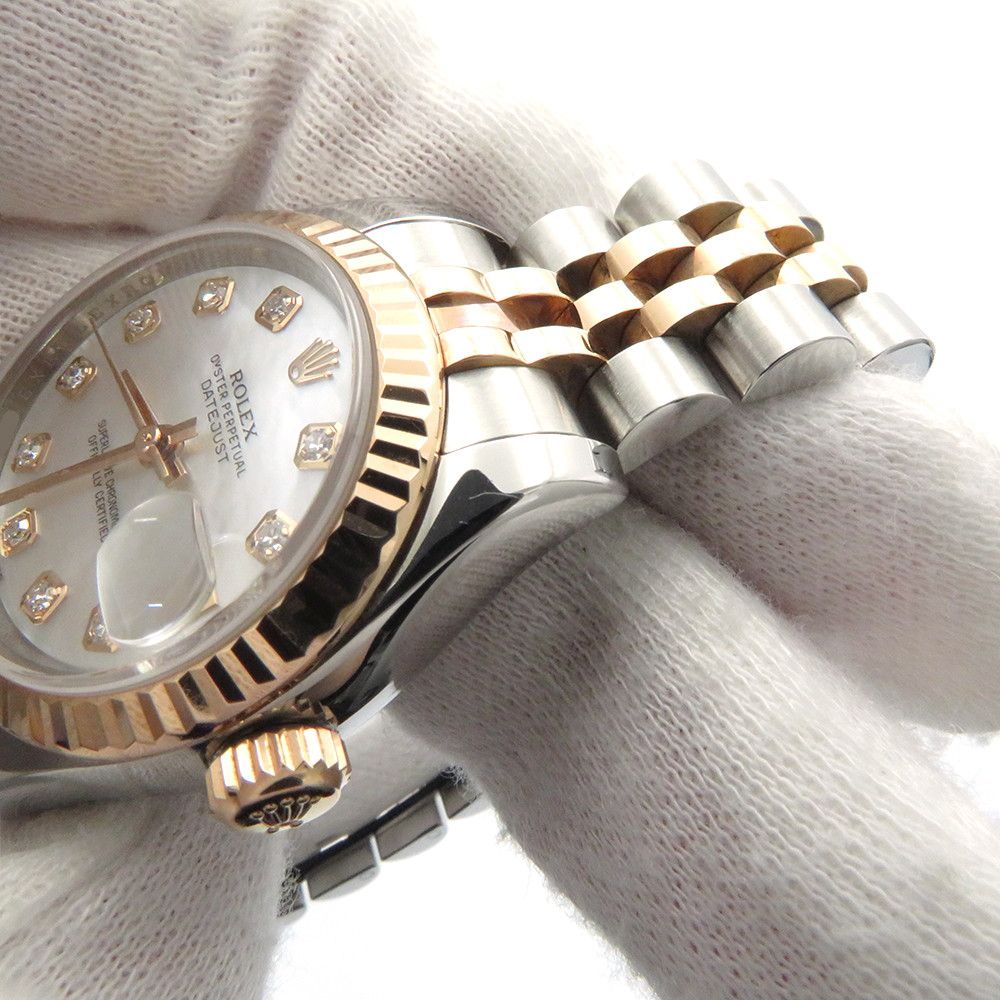 Rolex Datejust SS 18K Pink Gold Everose White Shell Dial Diamond — view 5