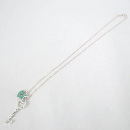 Tiffany & Co 925 Blue Keyhole Heart Key Pendant — view 5