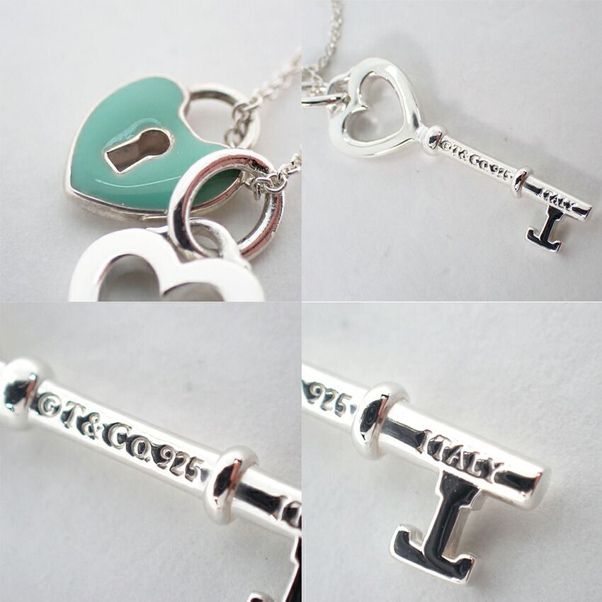 Tiffany & Co 925 Blue Keyhole Heart Key Pendant — view 8