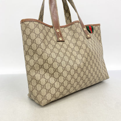 Gucci Tote Bag GG Supreme Brown Champagne Gold — view 2