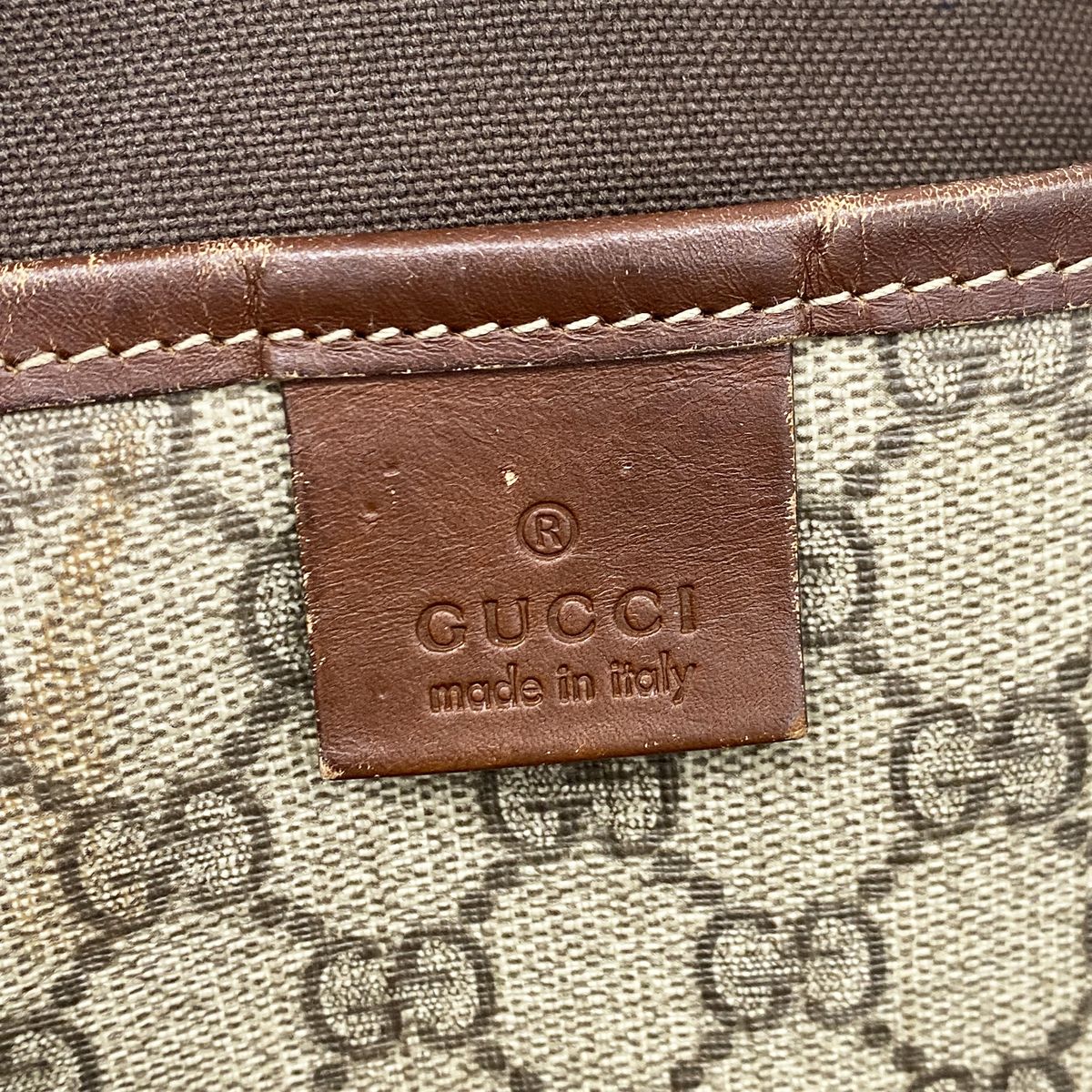 Gucci Tote Bag GG Supreme Brown Champagne Gold — view 5