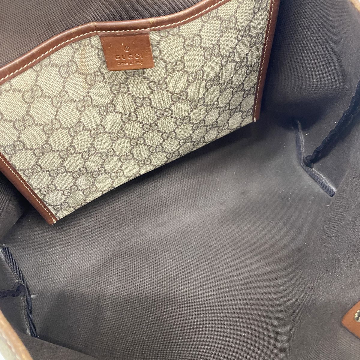 Gucci Tote Bag GG Supreme Brown Champagne Gold — view 4