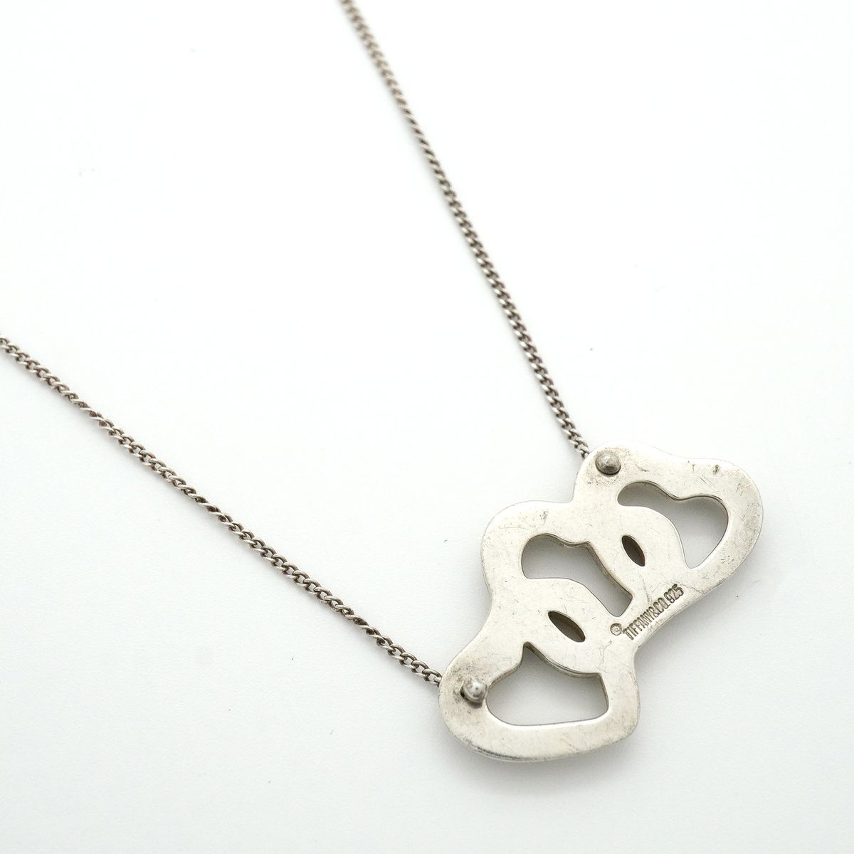 Tiffany & Co Necklace Triple Heart 925 Sterling Silver — view 2