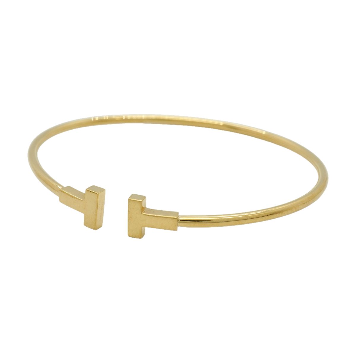 Tiffany & Co Bangle T Wire Narrow 18K Yellow Gold Bracelet