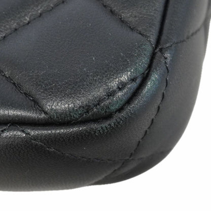 Chanel Shoulder Bag Quilted Lambskin Black Silver — view 7