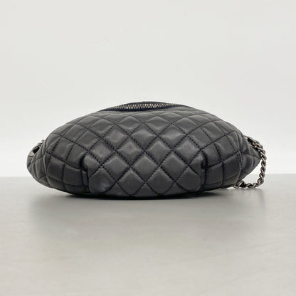 Chanel Belt Bag Quilted Lambskin Black Silver — view 3