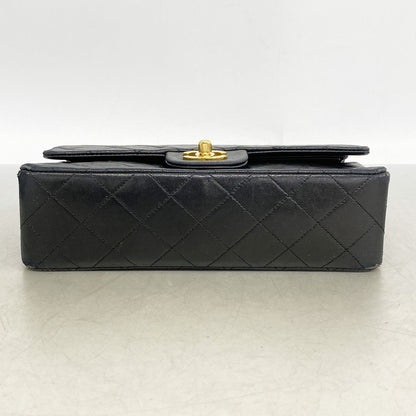 Chanel Shoulder Bag Quilted Lambskin Black Gold — view 3