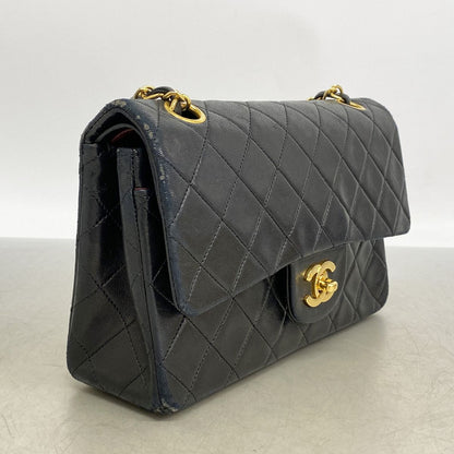 Chanel Shoulder Bag Quilted Lambskin Black Gold — view 2