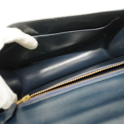 Hermes Shoulder Bag Solonge Box Calf Navy Gold — view 4