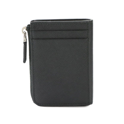 Prada Card Case Coin Purse Fragment Saffiano Leather Nero Black — view 2