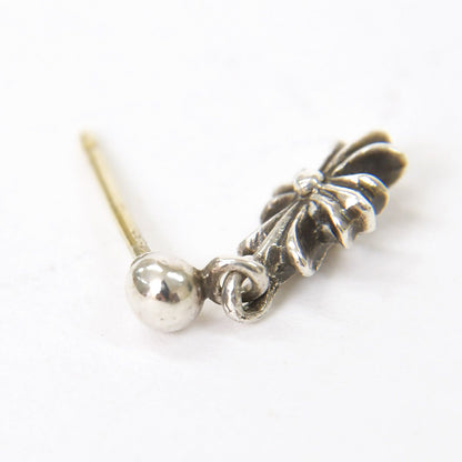 Chrome Hearts Tiny CH Plus 1 Drop Single Earrings 925 Sterling Silver — view 6