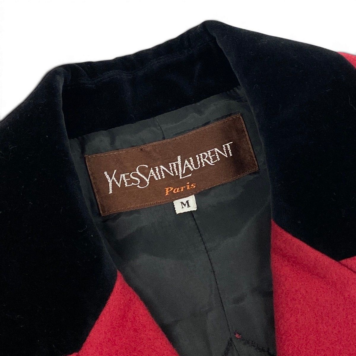 Saint Laurent Yves Saintl Aurent Double Breasted Chesterfield Wool Coat Velour — view 8