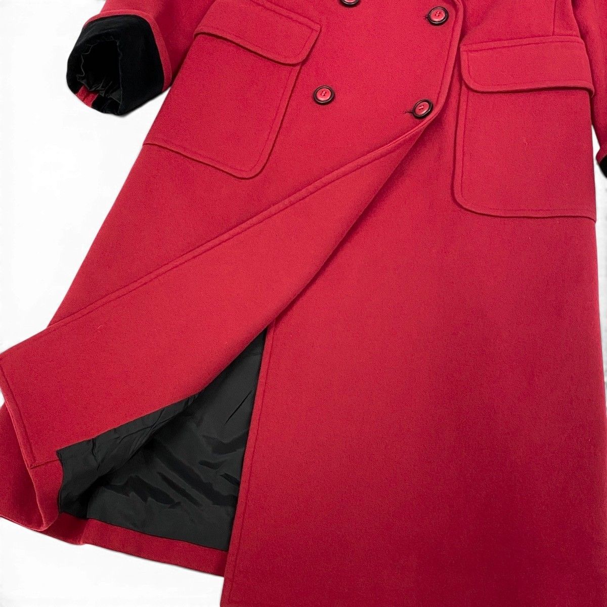 Saint Laurent Yves Saintl Aurent Double Breasted Chesterfield Wool Coat Velour — view 6