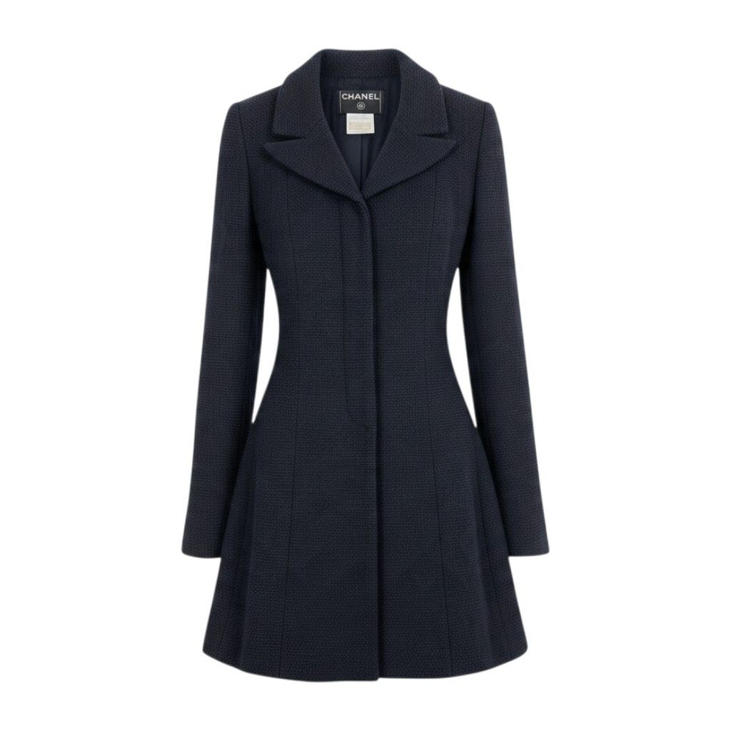 Chanel 01C CC Logo Long Jacket Black