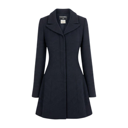 Chanel 01C CC Logo Long Jacket Black