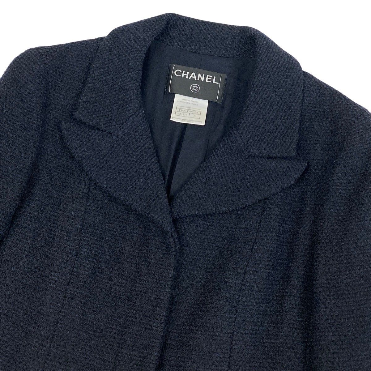 Chanel 01C CC Logo Long Jacket Black — view 5