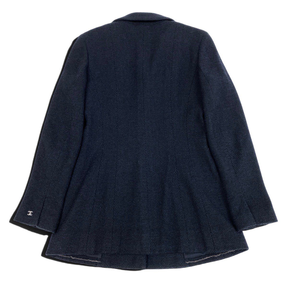 Chanel 01C CC Logo Long Jacket Black — view 3