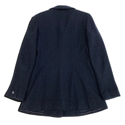 Chanel 01C CC Logo Long Jacket Black — view 3
