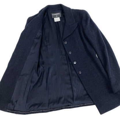 Chanel 01C CC Logo Long Jacket Black — view 4