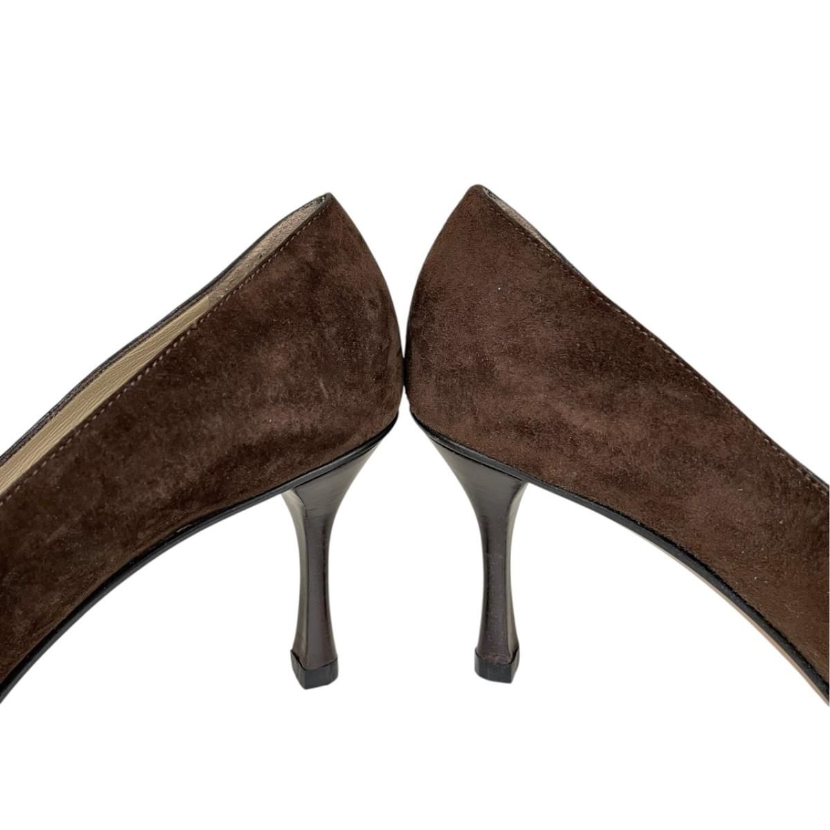 Gucci Horsebit Leather Suede Pumps High Heels 37 Brown — view 6