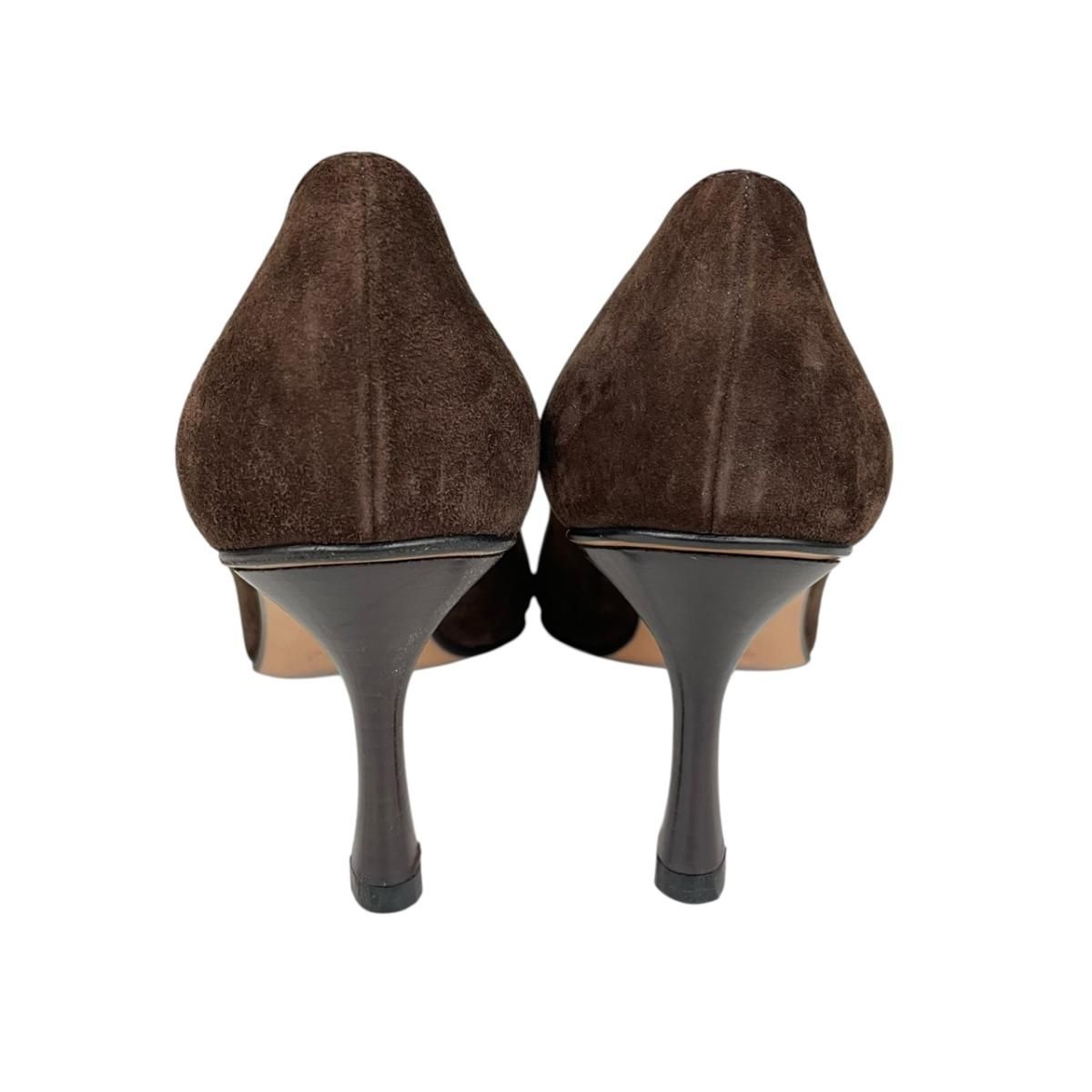 Gucci Horsebit Leather Suede Pumps High Heels 37 Brown — view 4