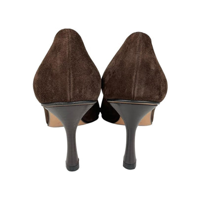 Gucci Horsebit Leather Suede Pumps High Heels 37 Brown — view 4