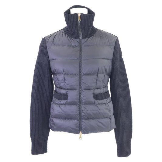 Moncler Cardigan Tricot Knit Down Contrast Stand Collar Jacket XS