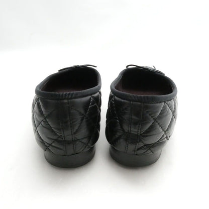 Chanel Quilted Flat Pumps 37C CC Logo Ballet Shoes — view 4