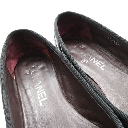 Chanel Quilted Flat Pumps 37C CC Logo Ballet Shoes — view 7