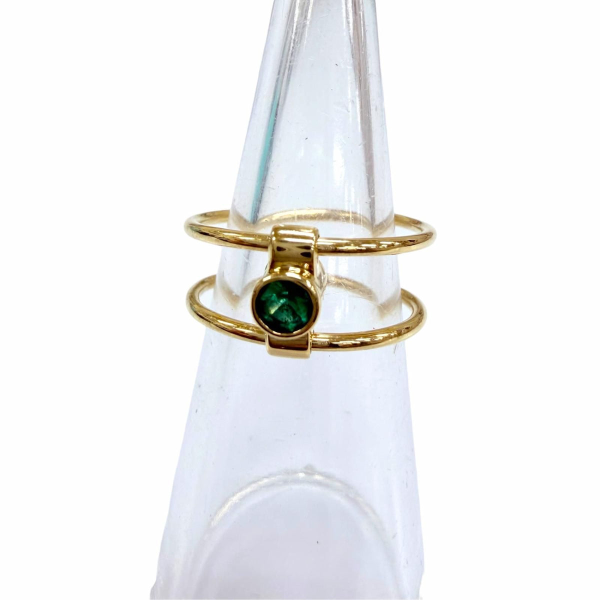 Tiffany & Co Vintage Elsa Peretti 18K Emerald Diamond Reversible Ring