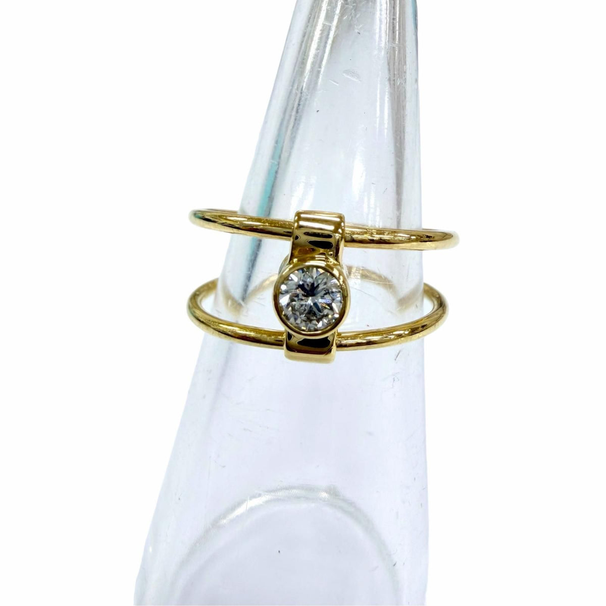 Tiffany & Co Vintage Elsa Peretti 18K Emerald Diamond Reversible Ring — view 3