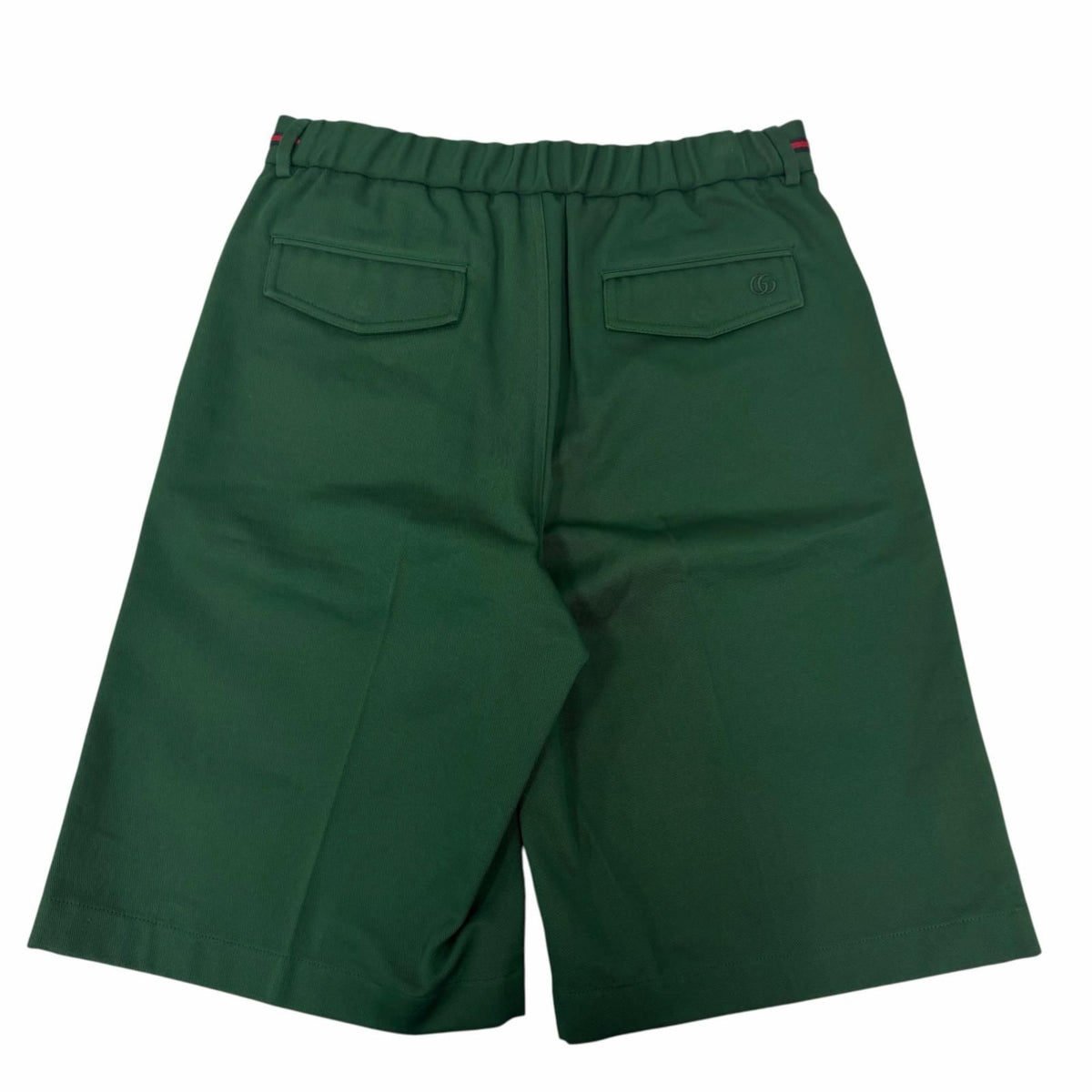 Gucci Web Stripe GG Logo Embroidery Shorts Green IT 46 — view 2