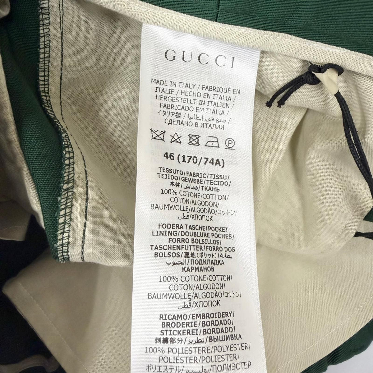 Gucci Web Stripe GG Logo Embroidery Shorts Green IT 46 — view 8