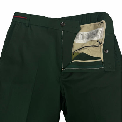 Gucci Web Stripe GG Logo Embroidery Shorts Green IT 46 — view 3