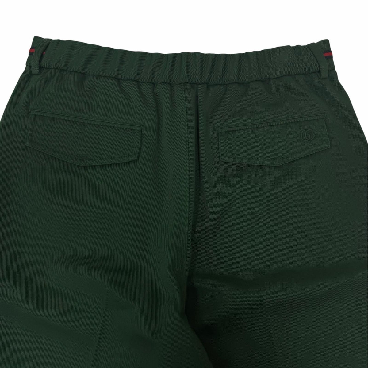 Gucci Web Stripe GG Logo Embroidery Shorts Green IT 46 — view 4