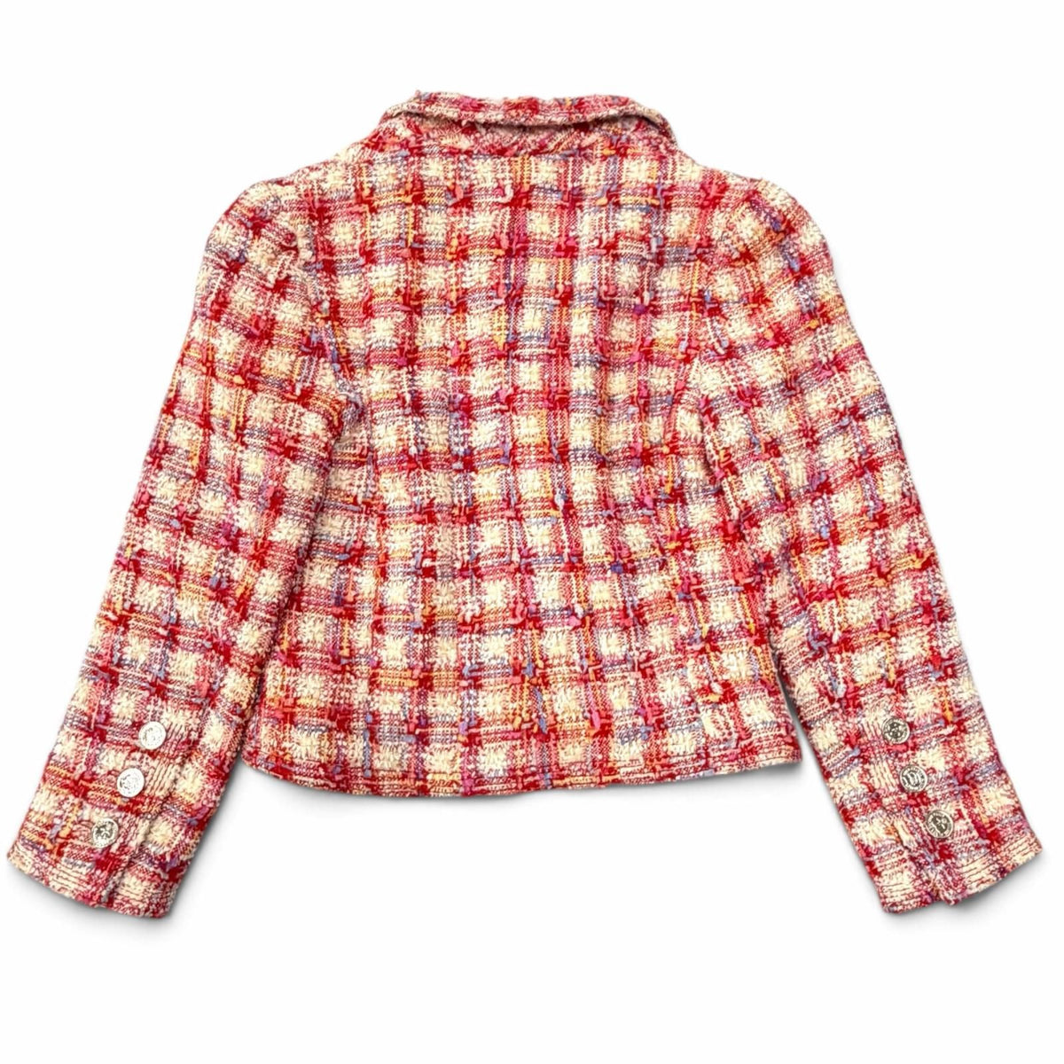 Chanel Vintage 96P Lining Silk 100% Coco Buttons Mixed Tweed Jacket Multi FR 36 — view 3