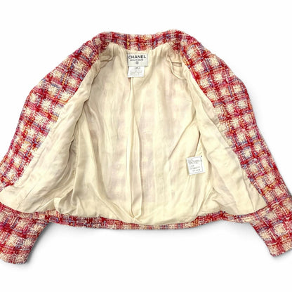 Chanel Vintage 96P Lining Silk 100% Coco Buttons Mixed Tweed Jacket Multi FR 36 — view 4