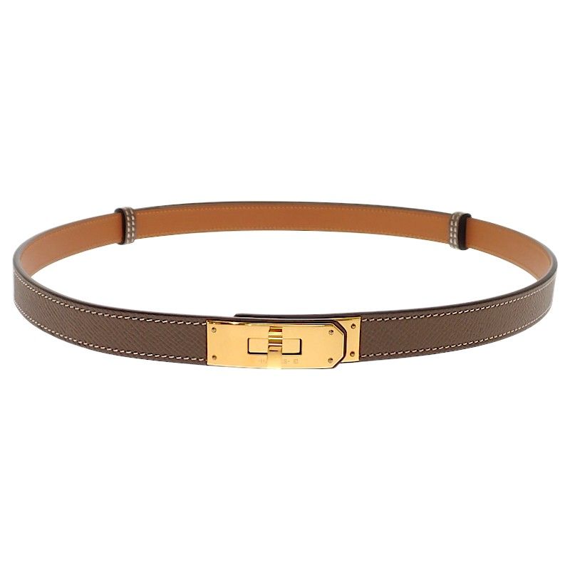 Hermes Kelly 18 Belt Veau Epsom Beige Etoupe Gold — view 2