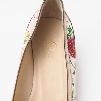 Gucci Pumps Bamboo Horsebit Flat Flower Leather Canvas/rb — view 7