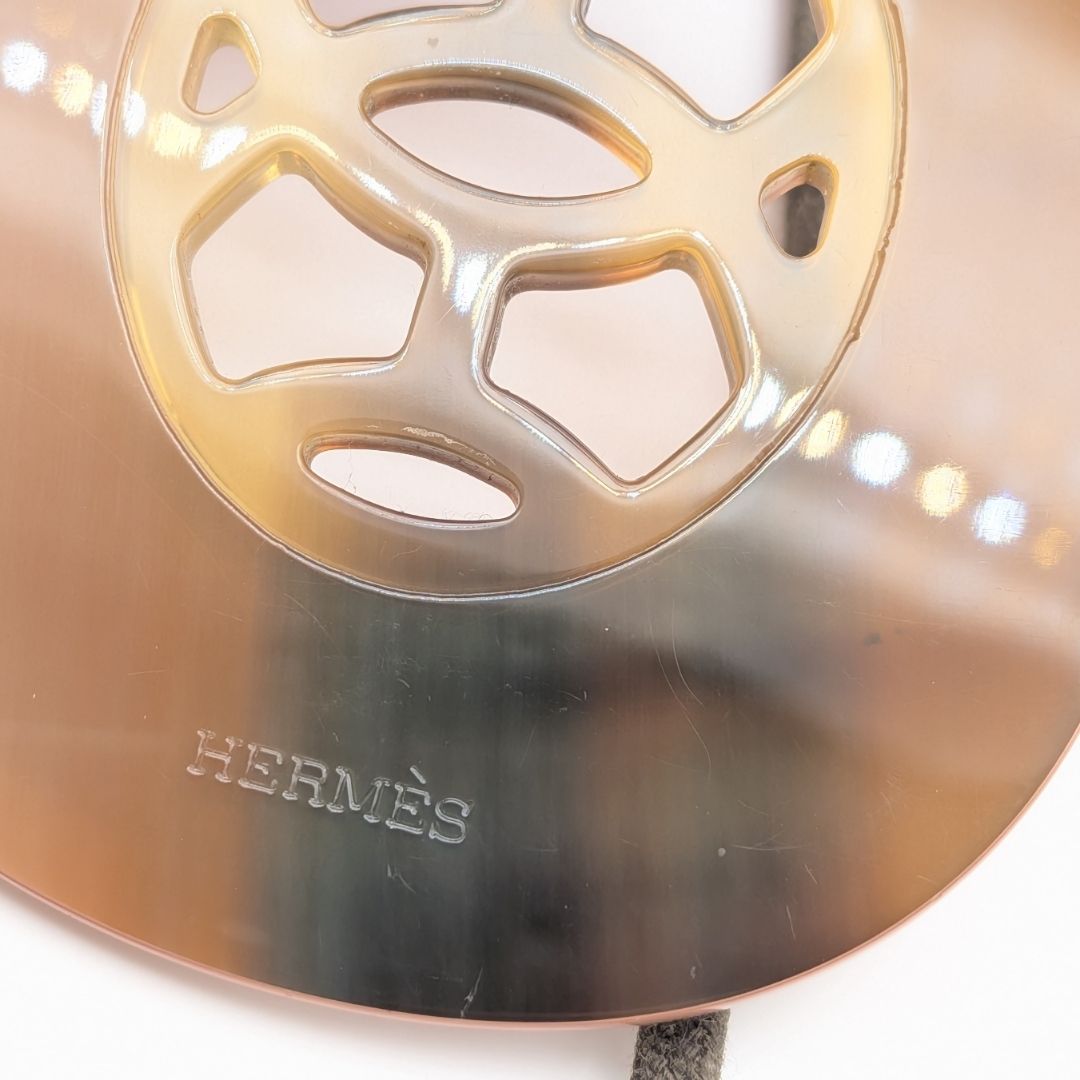 Hermes Rift GM Buffalo Horn Necklace Brown Pink — view 3